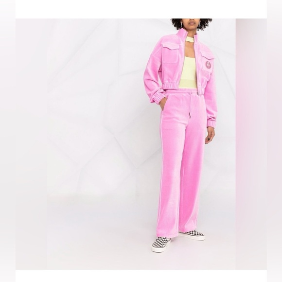 Maje Pants - MAJE X Sailor Moon Pally Corduroy Wide Leg Pants In Roses
